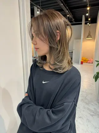 ミディアム カラー ヘアアレンジ アンドウ ユウ/ レイヤーカット/韓国のヘアスタイル