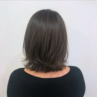 ミディアム カラー 酸性縮毛矯正🧴韓国 レイヤー/髪質改善のヘアスタイル