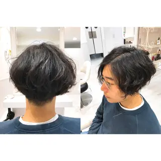 ショート パーマ メンズ 内野 光葉のヘアスタイル