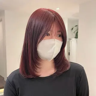 ミディアム カラー るな/暖色、 ベージュカラー🎀のヘアスタイル