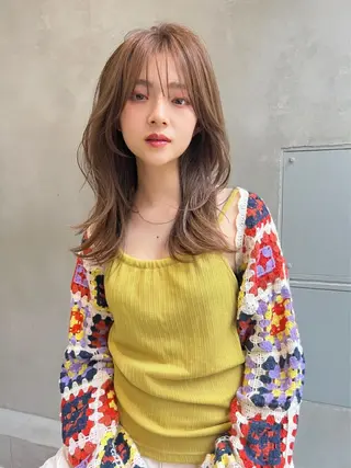 ミディアム カラー MUSASHI ブリーチカラー◎のヘアスタイル