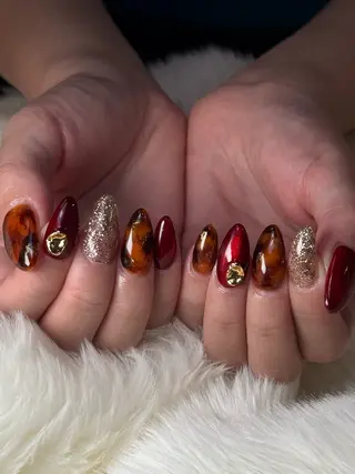 ミディアム Latte Nail 十三のネイルデザイン