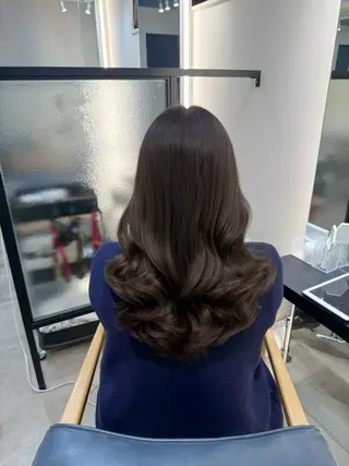 セミロング パーマ 韓国ヘア/韓国風 パーマ/kazueのヘアスタイル