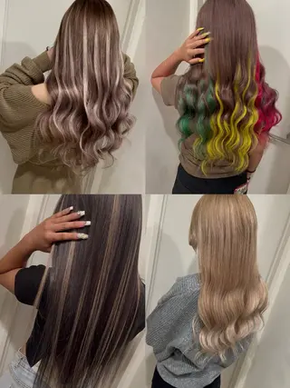 セミロング カラー ヘアアレンジ 🔥ハイトーンカラー ギャルNAOKI🔥のヘアスタイル