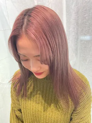 セミロング カラー 💖デザインカラー/ タダ ハナカ💖のヘアスタイル