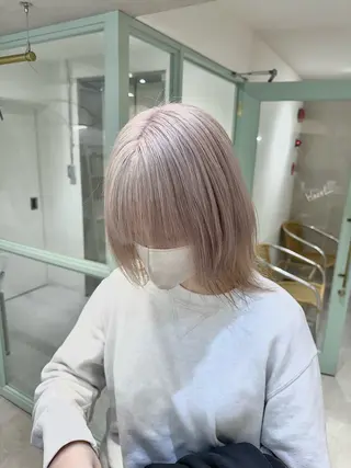 ミディアム カラー naito/ブリーチ /エクステ/縮毛のヘアスタイル