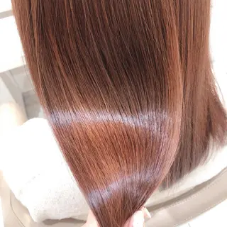 ロング 三箇島陽香/髪質改善 クロスパーマ縮毛矯正のヘアスタイル