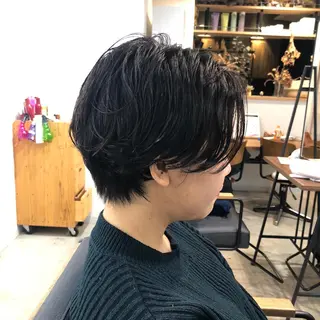 ショート パーマ 🟢ウルフ／スパイラ ルパーマ／大西🟢のヘアスタイル
