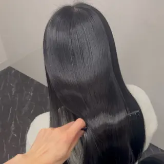 ロング カラー パーマ ブリーチなし Ⅰ 髪質改善カラーのヘアスタイル