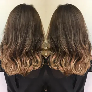 セミロング ロング カラー 髪質改善 中川　翔のヘアスタイル