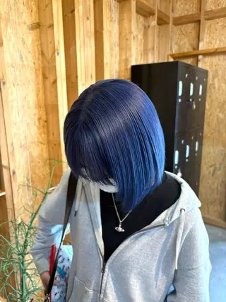 カラー まろみ暖色×ボブ ×chia🕯のヘアスタイル