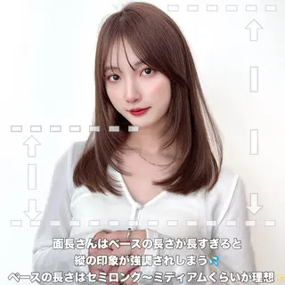 ミディアム レイヤーカット/ 顔まわり/アオイのヘアスタイル