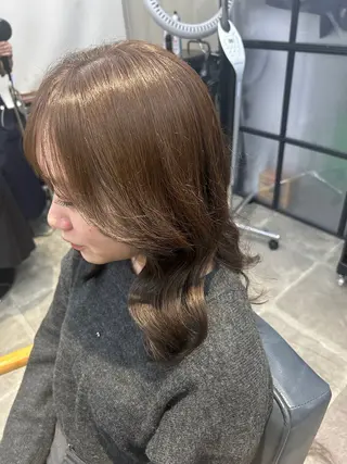 セミロング カラー newi梅田🫧韓国 ヘア🫧sakiのヘアスタイル