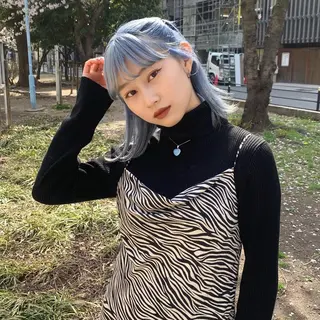 ミディアム カラー ハッシュカット カシマハヤトのヘアスタイル