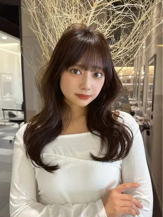 セミロング カラー 美髪矯正/ 伊藤 更のヘアスタイル