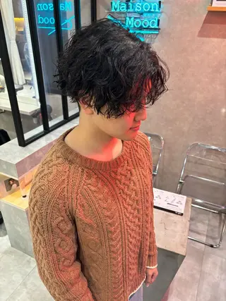 ショート パーマ メンズ 長谷川 湧のヘアスタイル
