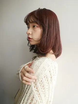 ミディアム カラー 森田遥奈/透明感カラ ー/似合わせカットのヘアスタイル