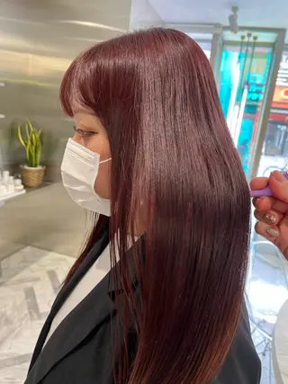 セミロング カラー ネイル mai🤍縮毛酸性ス トレート/アイリストのヘアスタイル