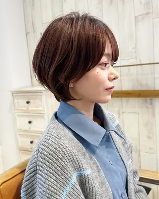 ショート 縮毛矯正/ショート/ レイヤー/畑中正敏のヘアスタイル