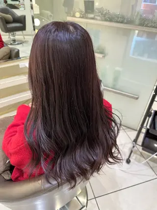 ロング カラー ヘアアレンジ タイトボブ個性派カラ ーAKANEのヘアスタイル