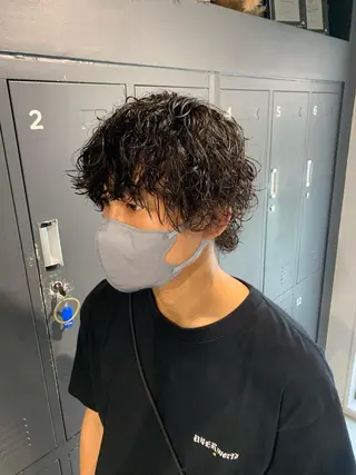 ショート パーマ メンズ 園田 将士のヘアスタイル