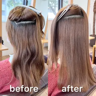 セミロング パーマ KIZU 髪質改善 オカルト怪談のヘアスタイル