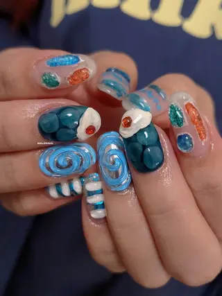 ネイル 3dパーツ/流行り 👧shushu❤️のネイルデザイン