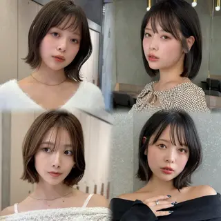 ミディアム 🫧ボブ／縮毛矯正／ 韓国／ゆーな🫧‪のヘアスタイル