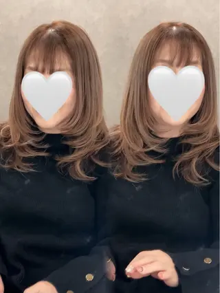 ミディアム 横坂 菜々子のヘアスタイル