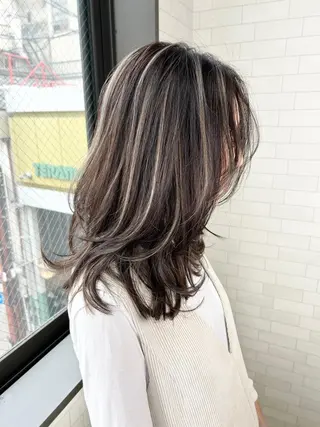 ミディアム カラー 神野 雅樹のヘアスタイル