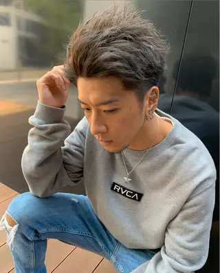 ショート カラー パーマ ヘアアレンジ メンズ NOGYI所属・野木 良平のヘアスタイル