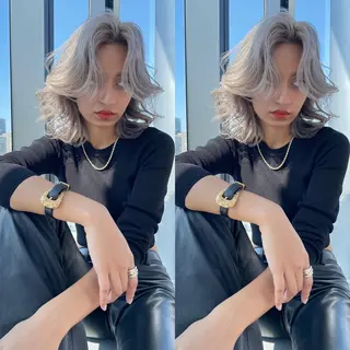 ミディアム カラー 💜ハイトーン💛 マジカルかいちゃんのヘアスタイル