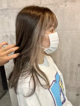 ロング カラー レイヤー/韓国 ハイトーン興津史弥のヘアスタイル