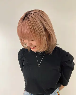 ミディアム カラー モテヘア/グレージュ /ボブ/前原汐🎐のヘアスタイル