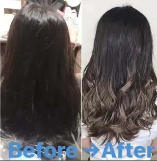 セミロング カラー AMI Hair  supply所属・髪質改善カラー 韓国風レイヤーのヘアスタイル