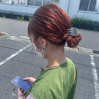 セミロング カラー ヘアアレンジ like みやびのヘアスタイル