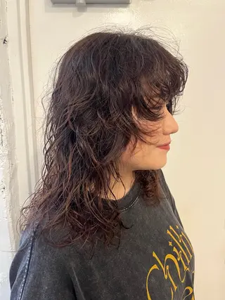 セミロング カラー パーマ ✴︎UNU ✴︎モエカのヘアスタイル