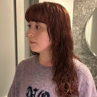 ロング カラー パーマ MUKU 市川 莉花のヘアスタイル