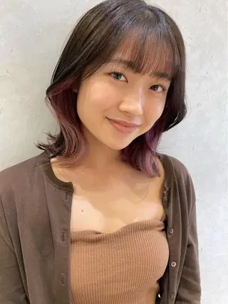 セミロング カラー nono/パーマ /顔まわりカット🐈のヘアスタイル