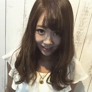 セミロング カラー パーマ 金崎 新吾のヘアスタイル