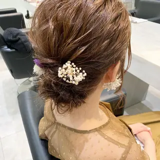 ミディアム ヘアアレンジ 🫧透明感カラー/ ボブ/小笠原汐海🪽のヘアスタイル