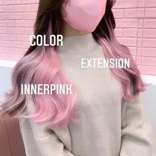 ロング カラー エクステ🩵ブリーチ 韓国ヘア🩵KAEのヘアスタイル