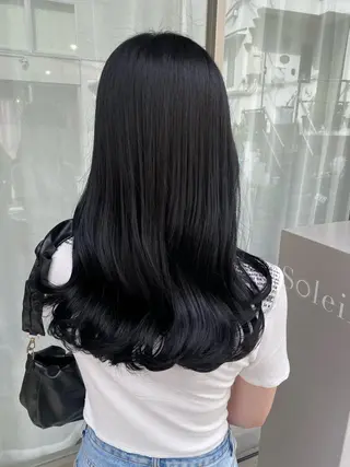 セミロング カラー グレージュ/透明感/ 韓国ヘア/RISAのヘアスタイル