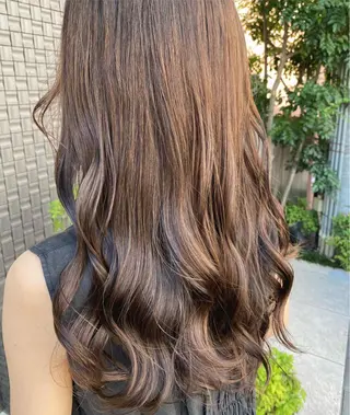 セミロング カラー グレージュ/透明感/ 韓国ヘア/RISAのヘアスタイル