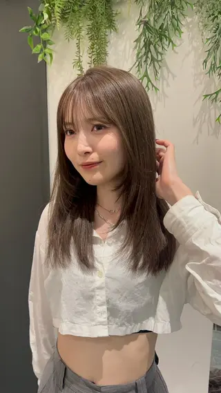 ロング カラー 似合わせ前髪／ 小顔カット🎀そうのヘアスタイル