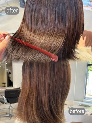 セミロング yoshino /ナチュラル縮毛のヘアスタイル