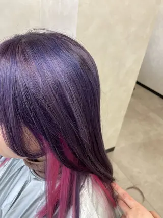 セミロング カラー 石川 晴那のヘアスタイル