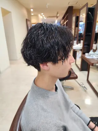 ミディアム パーマ メンズ 木村 直哉のヘアスタイル