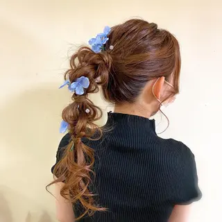 ロング ヘアアレンジ 竹野 実優のヘアスタイル
