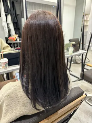 セミロング カラー メンズパーマ/透明感 カラー/影山乃愛のヘアスタイル